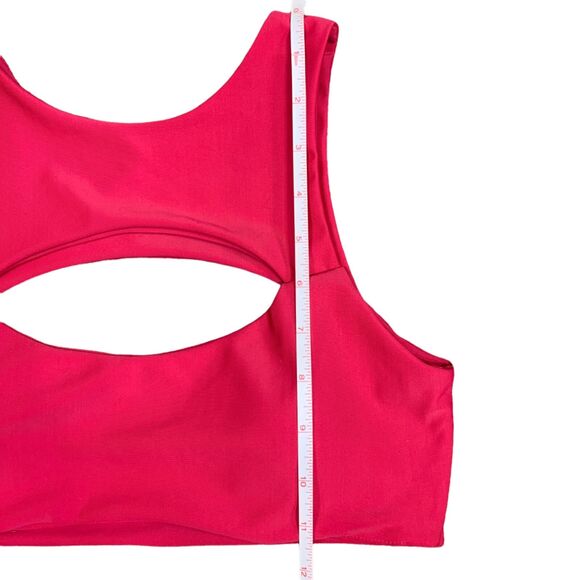 Cupshe Womens Bikini Swimsuit Top Cutout High Neck Magenta Pink Small - Picture 11 of 12